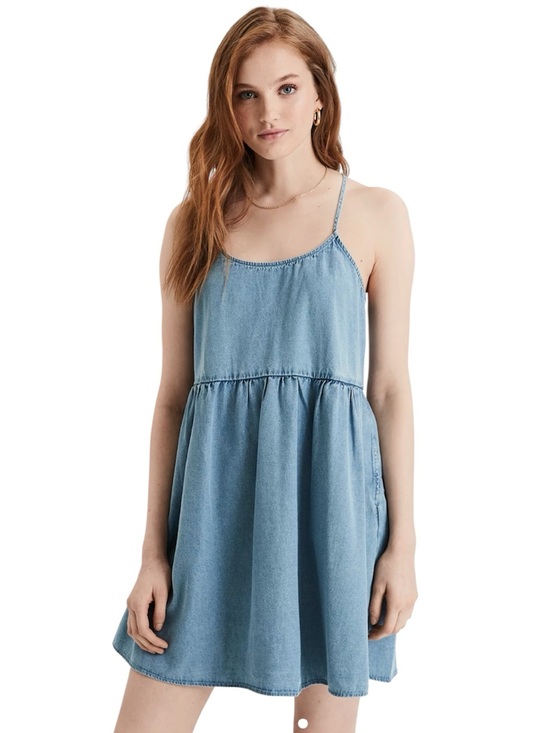 American Eagle Outfitters Dresses & Skirts - American Eagle Denim Strappy Babydoll Dress Size XL